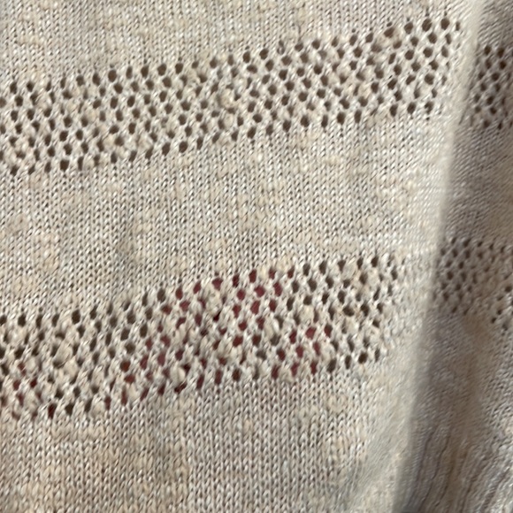 Roxy Oatmeal Sweater with Open Knit Detail. - Picture 3 of 6